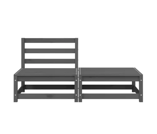 2-Daļīgs Dārza Atpūtas Mēbeļu Komplekts, Pelēks, Priedes Koks Vidaxl