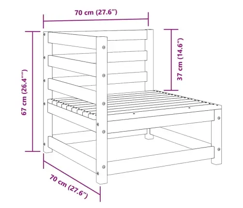 3-Daļīgs Dārza Atpūtas Mēbeļu Komplekts, Melns Priedes Koks Vidaxl