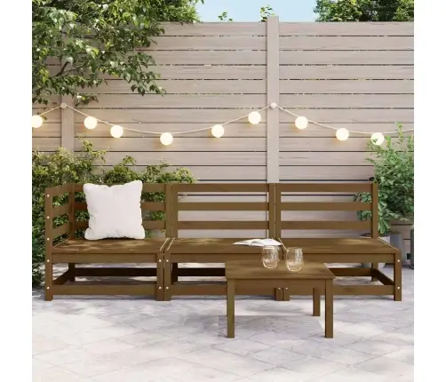 3-Daļīgs Dārza Atpūtas Mēbeļu Komplekts, Brūns Priedes Koks Vidaxl