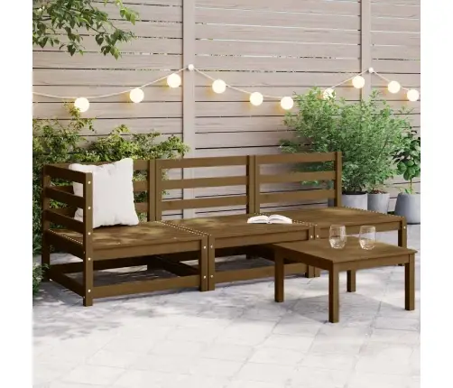 3-Daļīgs Dārza Atpūtas Mēbeļu Komplekts, Brūns Priedes Koks Vidaxl