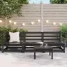 3-Daļīgs Dārza Atpūtas Mēbeļu Komplekts, Melns Priedes Koks Vidaxl