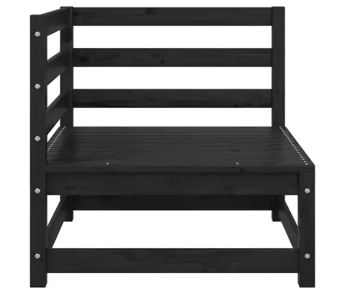 3-Daļīgs Dārza Atpūtas Mēbeļu Komplekts, Melns Priedes Koks Vidaxl