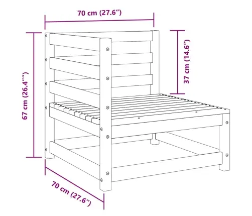 3-Daļīgs Dārza Atpūtas Mēbeļu Komplekts, Melns Priedes Koks Vidaxl