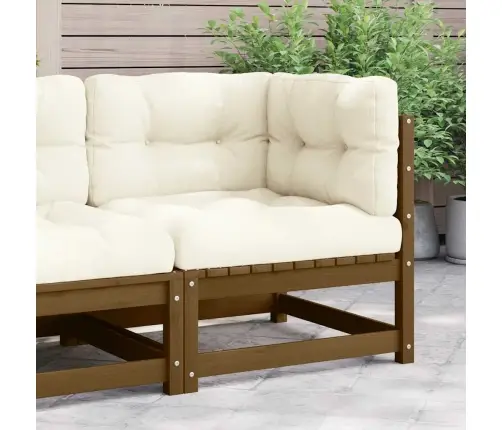 Dārza Stūra Dīvāns Ar Krēmkrāsas Matračiem, Priedes Masīvkoks Vidaxl