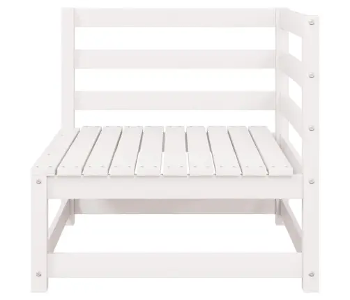 2-Vietīgs Dārza Dīvāns Ar Matračiem, Balts Priedes Masīvkoks Vidaxl