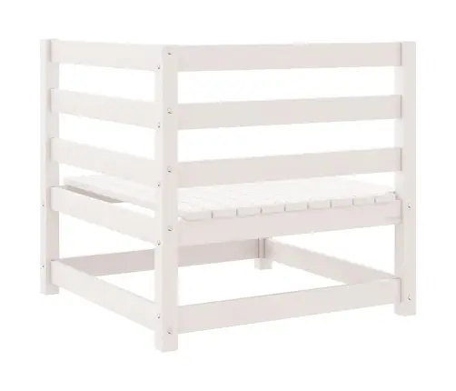 2-Vietīgs Dārza Dīvāns Ar Matračiem, Balts Priedes Masīvkoks Vidaxl