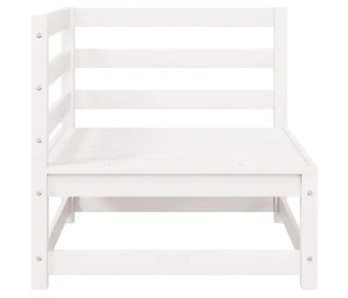 2-Vietīgs Dārza Dīvāns Ar Matračiem, Balts Priedes Masīvkoks Vidaxl