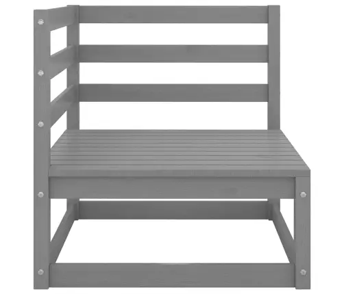 2-Osaline Aiamööblikomplekt Patjadega, Hall, Täismännipuit