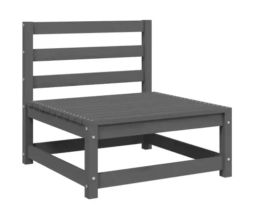 2-Osaline Aiamööblikomplekt Patjadega, Hall, Täismännipuit