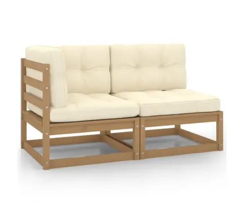 2-Daļīgs Dārza Atpūtas Mēbeļu Komplekts Ar Matračiem, Priede Vidaxl