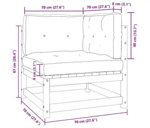 Sodo Komplektas Su Pagalvėlėmis, 2 Dalių, Medaus Rudas, Pušis Sodo Komplektas Su Pagalvėlėmis, 2 Dalių, Medaus Rudas, Pušis