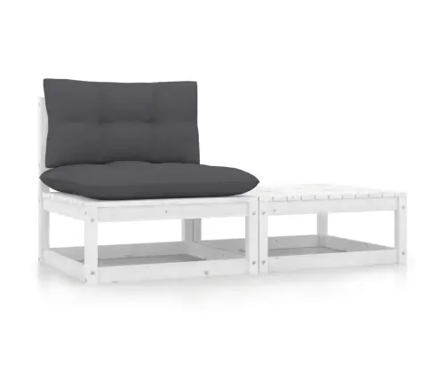 2-Daļīgs Dārza Atpūtas Mēbeļu Komplekts Ar Matračiem, Priede Vidaxl