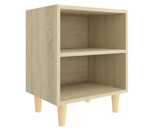 Naktsskapīši Ar Koka Kājām, 2 Gab., Ozolkoka, 40X30X50 Cm Vidaxl