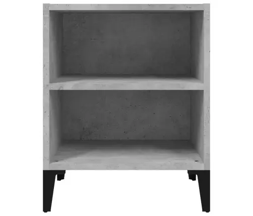 Naktsskapītis Ar Metāla Kājām, Betona Pelēks, 40X30X50 Cm Vidaxl