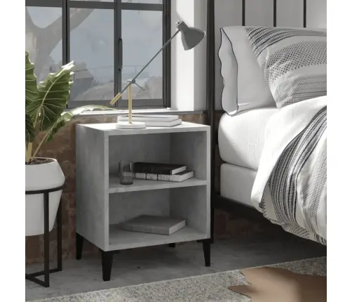 Naktsskapītis Ar Metāla Kājām, Betona Pelēks, 40X30X50 Cm Vidaxl