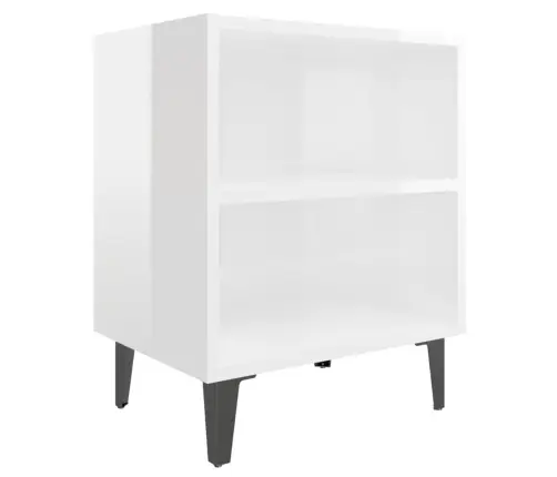 Naktinės Spintelės Su Kojelėmis, 2Vnt., Baltos, 40X30X50Cm