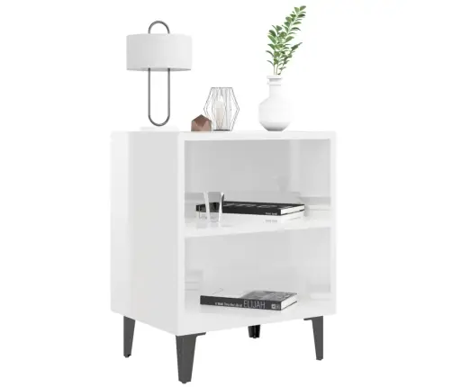 Naktinės Spintelės Su Kojelėmis, 2Vnt., Baltos, 40X30X50Cm