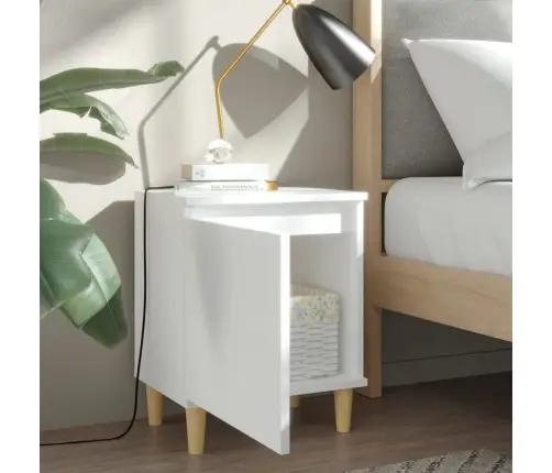 Naktinės Spintelės Su Kojelėmis, 2Vnt., Baltos, 40X30X50Cm Naktinės Spintelės Su Kojelėmis, 2Vnt., Baltos, 40X30X50Cm