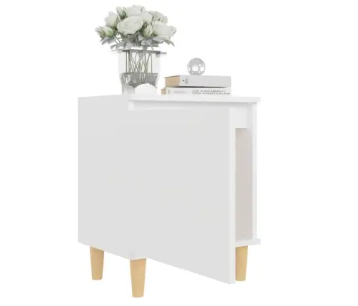 Naktinės Spintelės Su Kojelėmis, 2Vnt., Baltos, 40X30X50Cm Naktinės Spintelės Su Kojelėmis, 2Vnt., Baltos, 40X30X50Cm