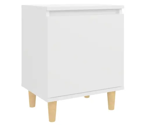 Naktinės Spintelės Su Kojelėmis, 2Vnt., Baltos, 40X30X50Cm Naktinės Spintelės Su Kojelėmis, 2Vnt., Baltos, 40X30X50Cm