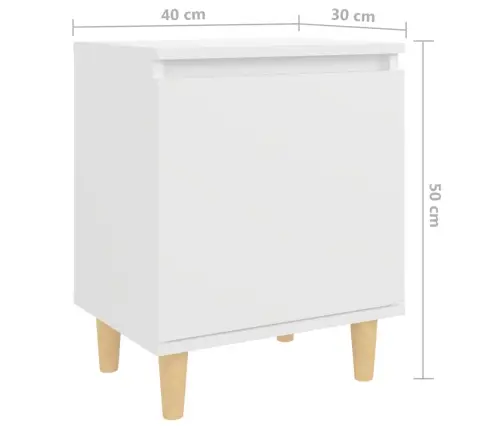 Naktinės Spintelės Su Kojelėmis, 2Vnt., Baltos, 40X30X50Cm Naktinės Spintelės Su Kojelėmis, 2Vnt., Baltos, 40X30X50Cm