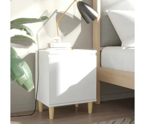 Naktinės Spintelės Su Kojelėmis, 2Vnt., Baltos, 40X30X50Cm Naktinės Spintelės Su Kojelėmis, 2Vnt., Baltos, 40X30X50Cm