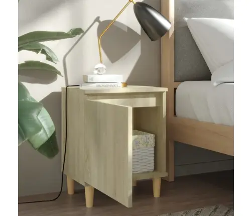 Naktinės Spintelės Su Kojelėmis, 2Vnt., Ąžuolo, 40X30X50Cm