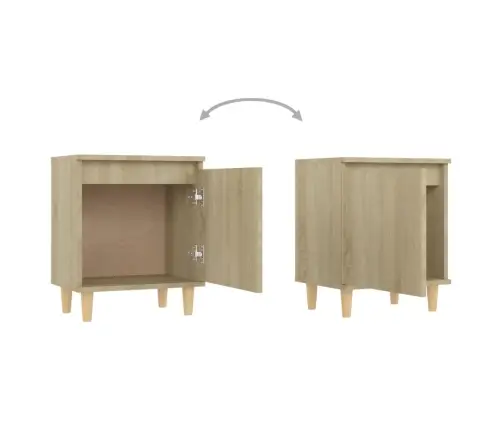 Naktinės Spintelės Su Kojelėmis, 2Vnt., Ąžuolo, 40X30X50Cm