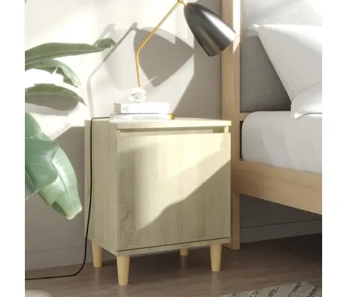 Naktinės Spintelės Su Kojelėmis, 2Vnt., Ąžuolo, 40X30X50Cm