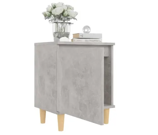 Naktsskapītis Ar Koka Kājām, Betona Pelēks, 40X30X50 Cm Vidaxl Naktsskapītis Ar Koka Kājām, Betona Pelēks, 40X30X50 Cm Vidaxl