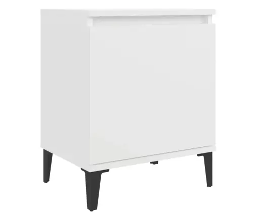 Naktsskapītis Ar Metāla Kājām, Balts, 40X30X50 Cm Vidaxl