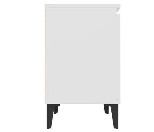 Naktsskapītis Ar Metāla Kājām, Balts, 40X30X50 Cm Vidaxl