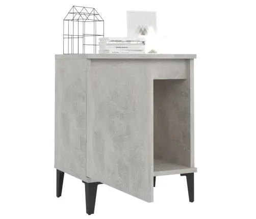 Naktsskapīši Ar Metāla Kājām, Betona Pelēki, 40X30X50 Cm Vidaxl