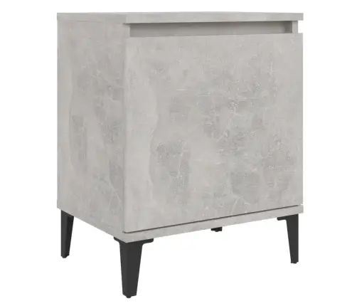 Naktsskapīši Ar Metāla Kājām, Betona Pelēki, 40X30X50 Cm Vidaxl