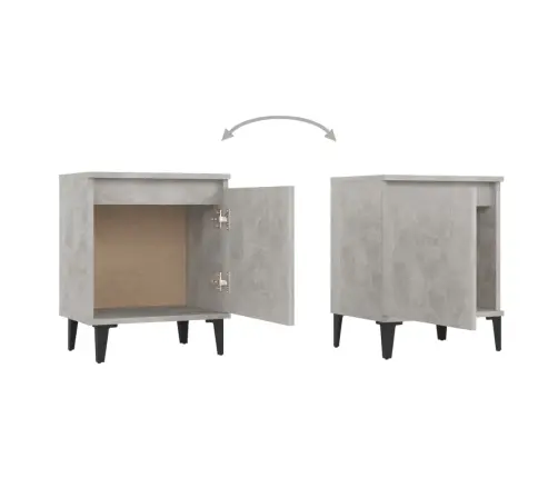 Naktsskapīši Ar Metāla Kājām, Betona Pelēki, 40X30X50 Cm Vidaxl
