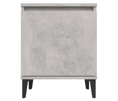 Naktsskapīši Ar Metāla Kājām, Betona Pelēki, 40X30X50 Cm Vidaxl
