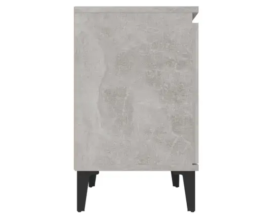 Naktsskapīši Ar Metāla Kājām, Betona Pelēki, 40X30X50 Cm Vidaxl