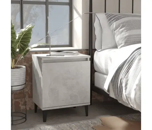 Naktsskapīši Ar Metāla Kājām, Betona Pelēki, 40X30X50 Cm Vidaxl