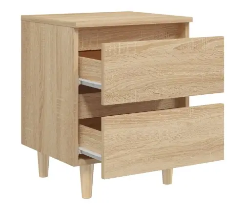 Naktsskapītis, Priedes Masīvkoka Kājas, Ozolkoka, 40X35X50 Cm Vidaxl