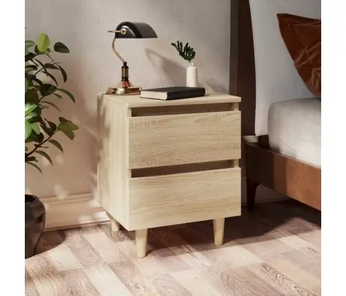 Naktsskapītis, Priedes Masīvkoka Kājas, Ozolkoka, 40X35X50 Cm Vidaxl