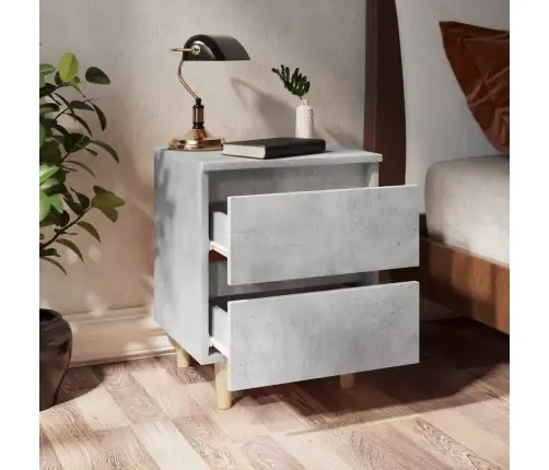 Naktsskapītis, Priedes Koka Kājas, Betona Pelēks, 40X35X50 Cm Vidaxl Naktsskapītis, Priedes Koka Kājas, Betona Pelēks, 40X35X50 Cm Vidaxl