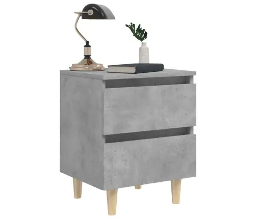 Naktsskapītis, Priedes Koka Kājas, Betona Pelēks, 40X35X50 Cm Vidaxl Naktsskapītis, Priedes Koka Kājas, Betona Pelēks, 40X35X50 Cm Vidaxl