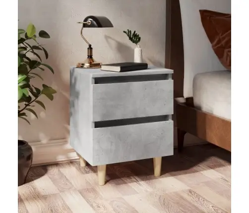 Naktsskapītis, Priedes Koka Kājas, Betona Pelēks, 40X35X50 Cm Vidaxl Naktsskapītis, Priedes Koka Kājas, Betona Pelēks, 40X35X50 Cm Vidaxl