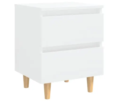 Naktsskapīši, 2 Gab., Priedes Koka Kājas, Balti, 40X35X50 Cm Vidaxl