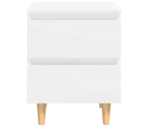 Naktsskapīši, 2 Gab., Priedes Koka Kājas, Balti, 40X35X50 Cm Vidaxl