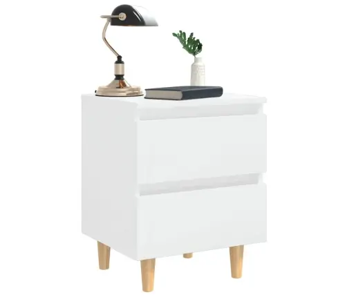 Naktsskapīši, 2 Gab., Priedes Koka Kājas, Balti, 40X35X50 Cm Vidaxl