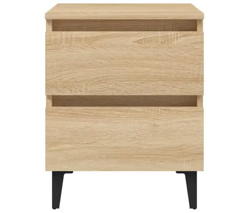 Naktinė Spintelė, Sonoma Spalva, Ąžuolo Mediena, Medžio Drožlių Plokštė, 40X35X50 Cm