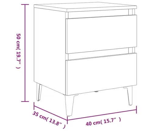 Naktinė Spintelė, Sonoma Spalva, Ąžuolo Mediena, Medžio Drožlių Plokštė, 40X35X50 Cm