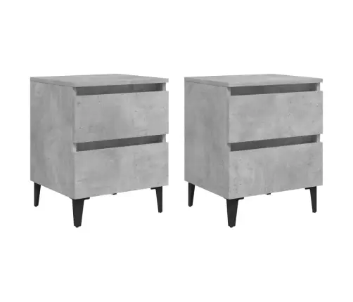 Naktsskapīši, 2 Gab. Betona Pelēki 40X35X50Cm Inženierijas Koks Vidaxl