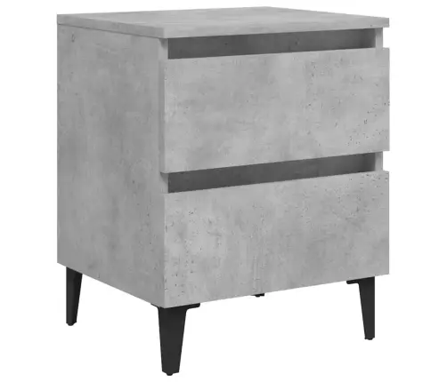 Naktsskapīši, 2 Gab. Betona Pelēki 40X35X50Cm Inženierijas Koks Vidaxl